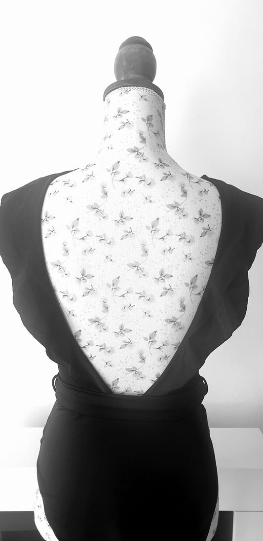 C&A Dames Badpak- Zwart V Hals Badpak Met Volants Voor En Achter, Verkoop Door Rashay All Size Mode.