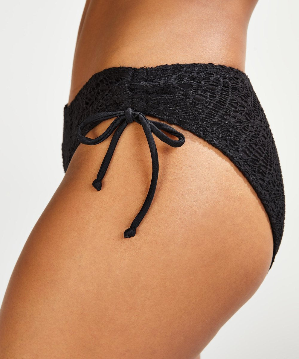  Hunkemöller Dames Badmode Rio Bikinibroekje Crochet - Zwart - Maat M