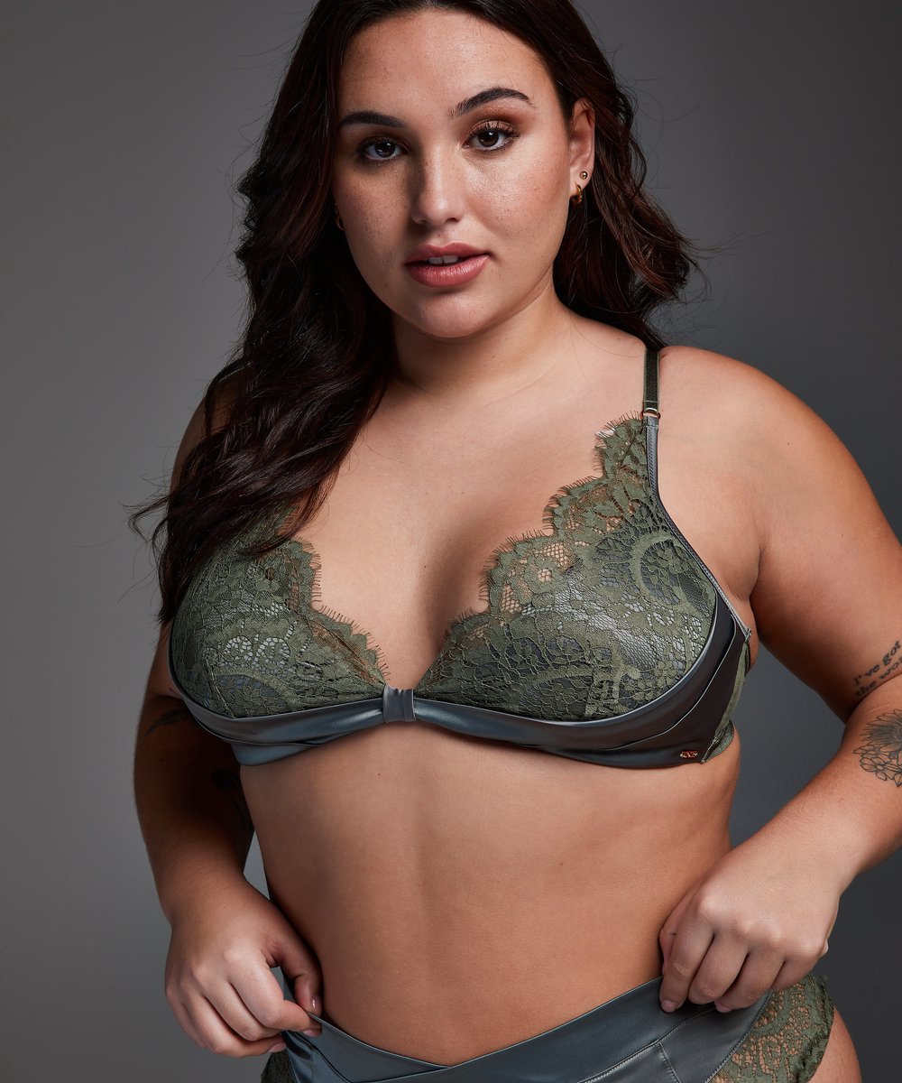  Hunkemöller Dames Lingerie Bralette Hannako - Groen - Maat L