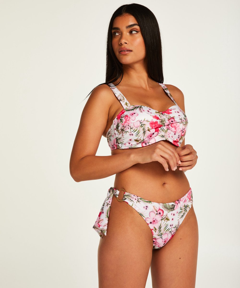  Hunkemöller Dames Badmode Bikinibroekje Tropical - Wit - Maat M