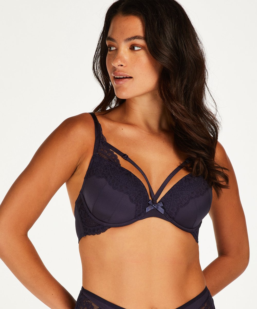  Hunkemöller Dames Lingerie Voorgevormde Beugel Bh Georgia - Blauw - Maat E75