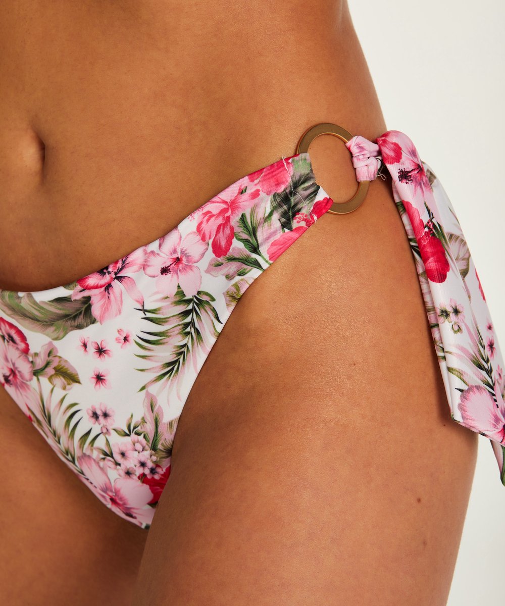  Hunkemöller Dames Badmode Bikinibroekje Tropical - Wit - Maat M