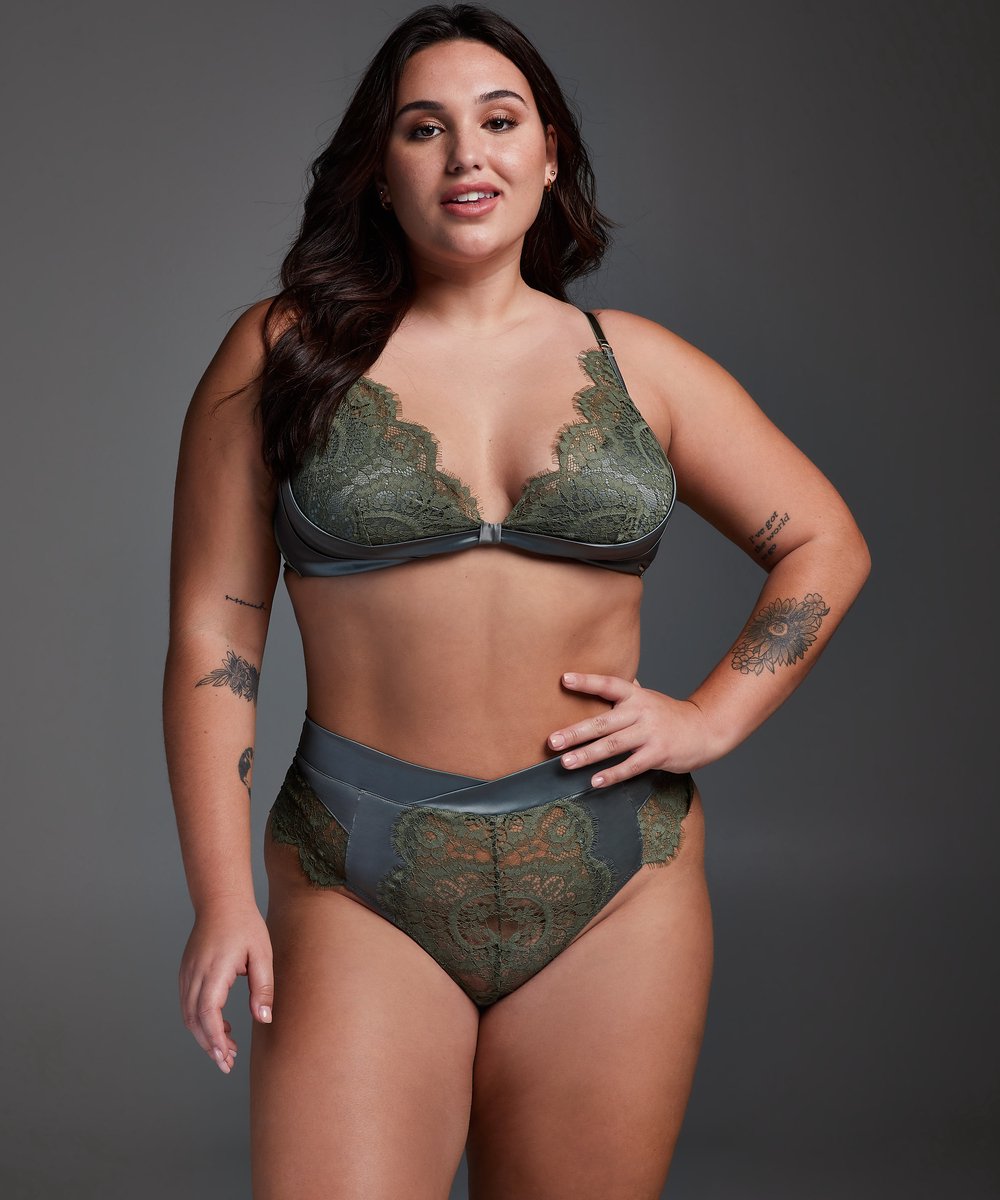  Hunkemöller Dames Lingerie Bralette Hannako - Groen - Maat L