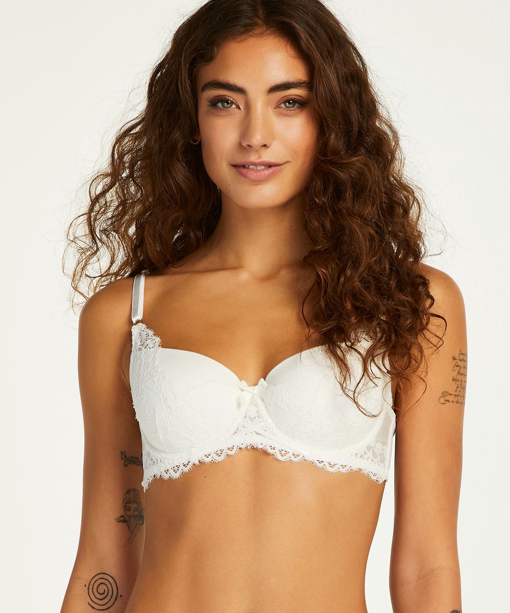  Hunkemöller Dames Lingerie Voorgevormde Beugel Bh Claire - Wit - Maat B75