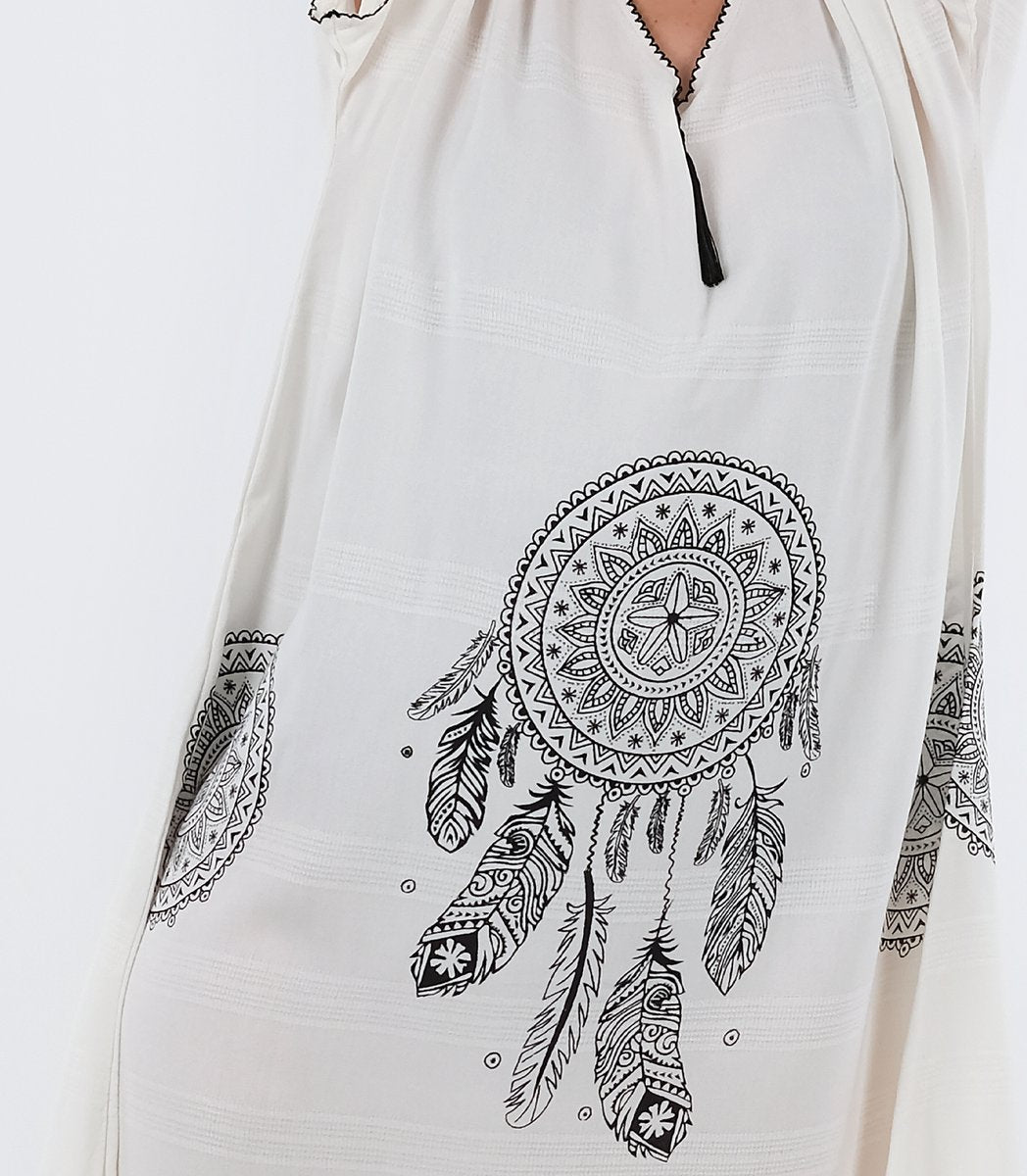 Merkloos Tavas Strandtuniek Mandala One Size Strandponcho Overtop Volwassene Strandmode Beach-dress Sarong Pareo Dress Strandjurk