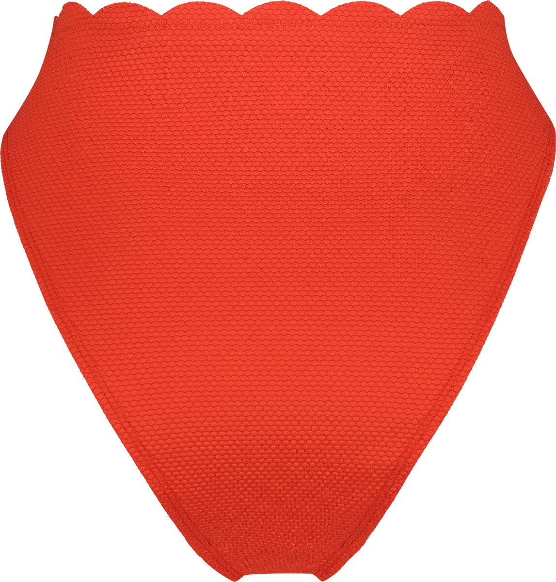  Hunkemöller Dames Badmode Hoog Uitgesneden Bikinibroekje Scallop - Rood - Maat M