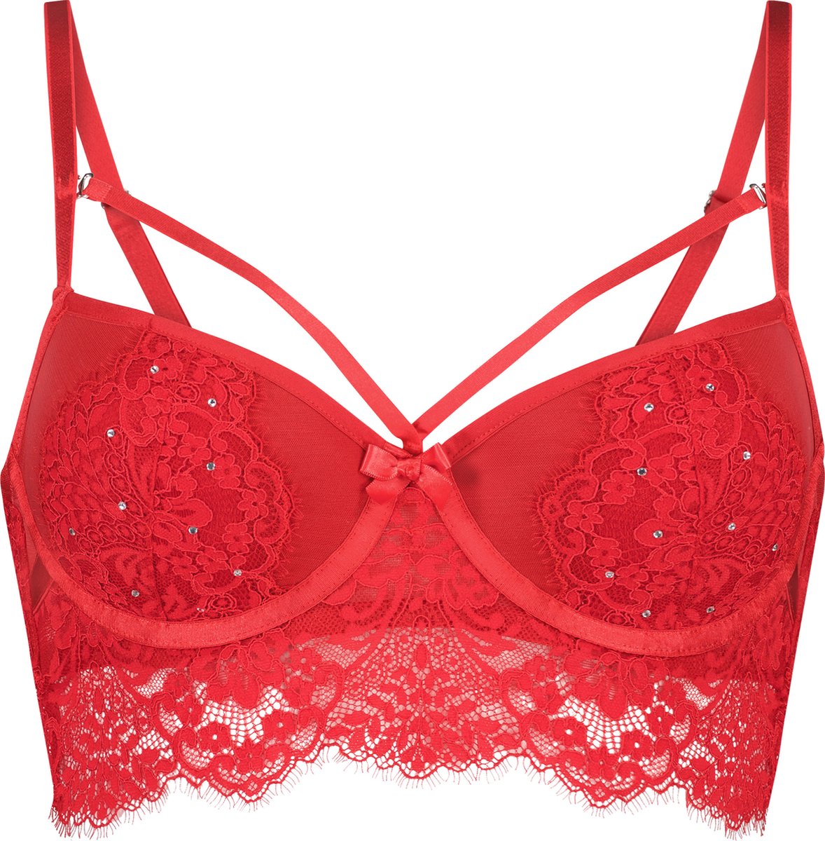  Hunkemöller Dames Lingerie Voorgevormde Longline Beugel Bh Pauline - Rood - Maat C80