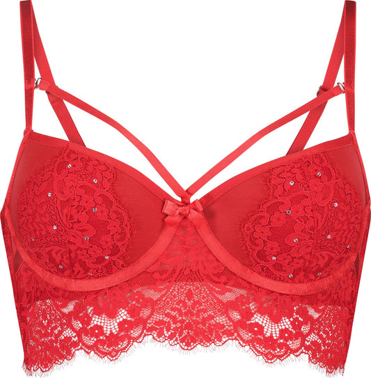  Hunkemöller Dames Lingerie Voorgevormde Longline Beugel Bh Pauline - Rood - Maat C80