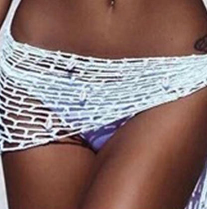 Merkloos Gehaakte Bikini Omslagdoek Met Schelpjes - Bikini Cover Up - Gehaakte Doek Met Schelpjes - Visnet Doek