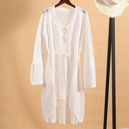Merkloos Super Sale! - Strandjurkje - Bikini Cover Up - Gehaakt Jurkje - Beach Dress - Medium - Lengte 90cm - Mouwlengte 65cm