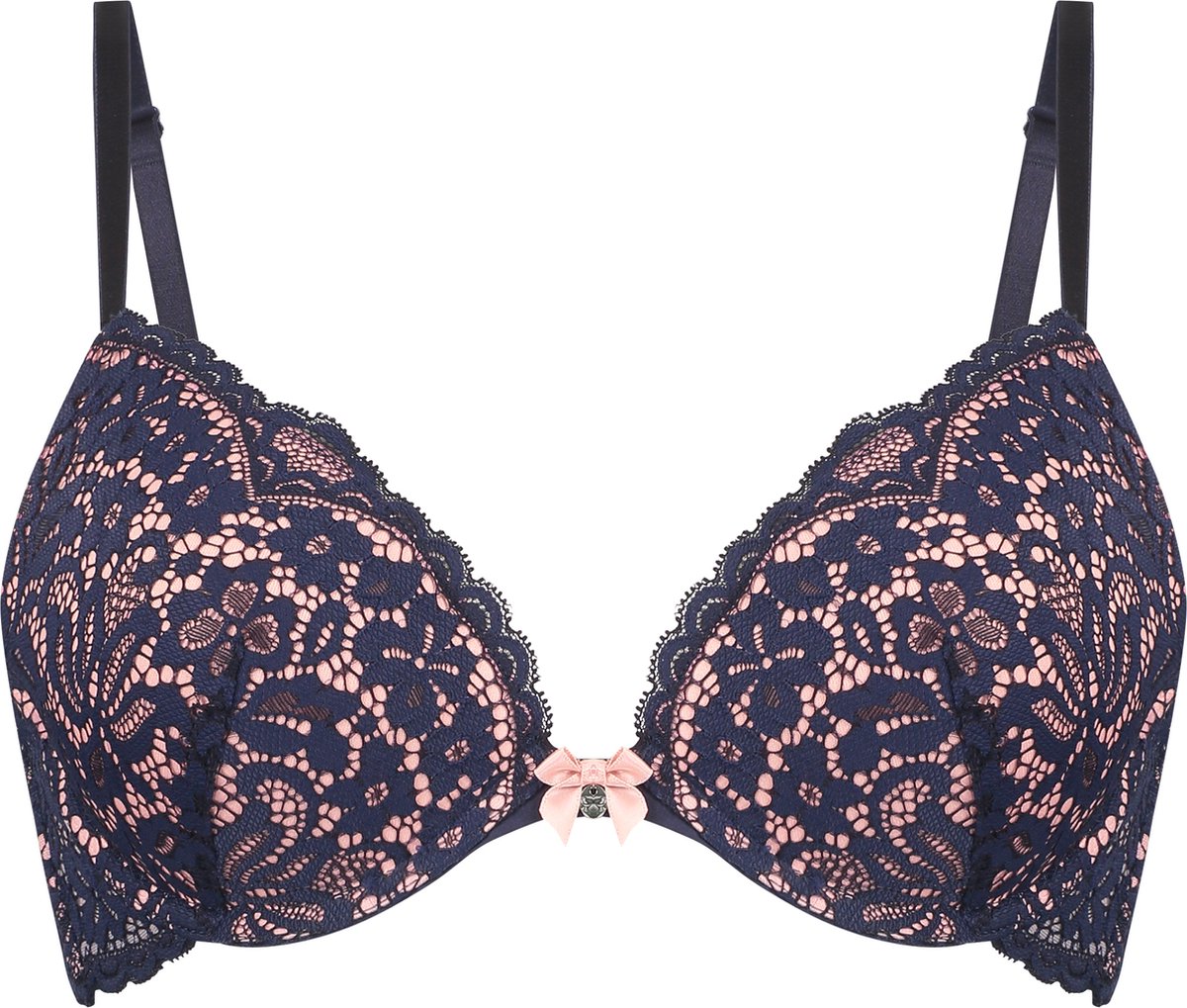  Hunkemöller Dames Lingerie Voorgevormde Push-up Beugel Bh Rose - Blauw - Maat D75