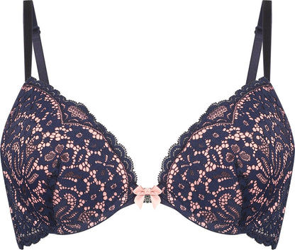  Hunkemöller Dames Lingerie Voorgevormde Push-up Beugel Bh Rose - Blauw - Maat D75