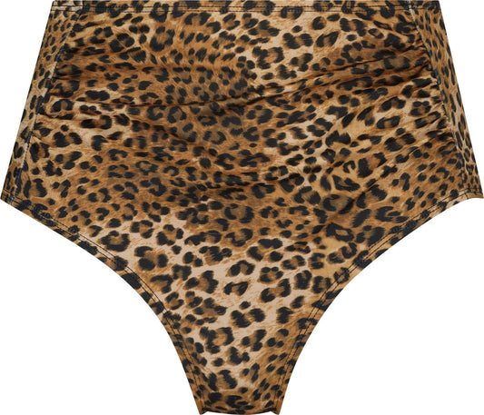  Hunkemöller Dames Badmode Hoog Cheeky Bikinibroekje Leopard - Bruin - Maat S