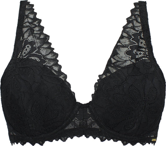  SAPPH - Flora Voorgevormde BH Zwart - Maat 80B - Zwart - Met Beugel - Dames