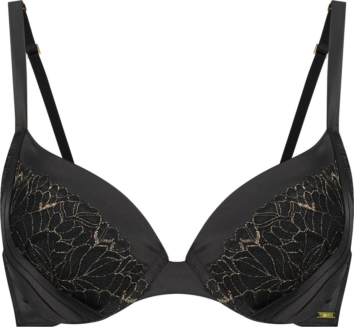  SAPPH - Victoria Push-Up BH Zwart - Maat 90D - Goud Zwart - Met Beugel - Dames
