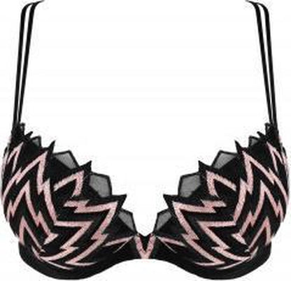  Louisa Bracq - Ziggy Push Up BH - Maat 85C - Roze Zwart - Maximizer Bh - Dames