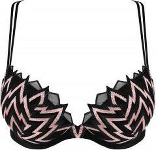  Louisa Bracq - Ziggy Push Up BH - Maat 85C - Roze Zwart - Maximizer Bh - Dames