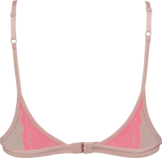  Hunkemöller Dames Bralette Mesh Over Lace - Roze - Maat M