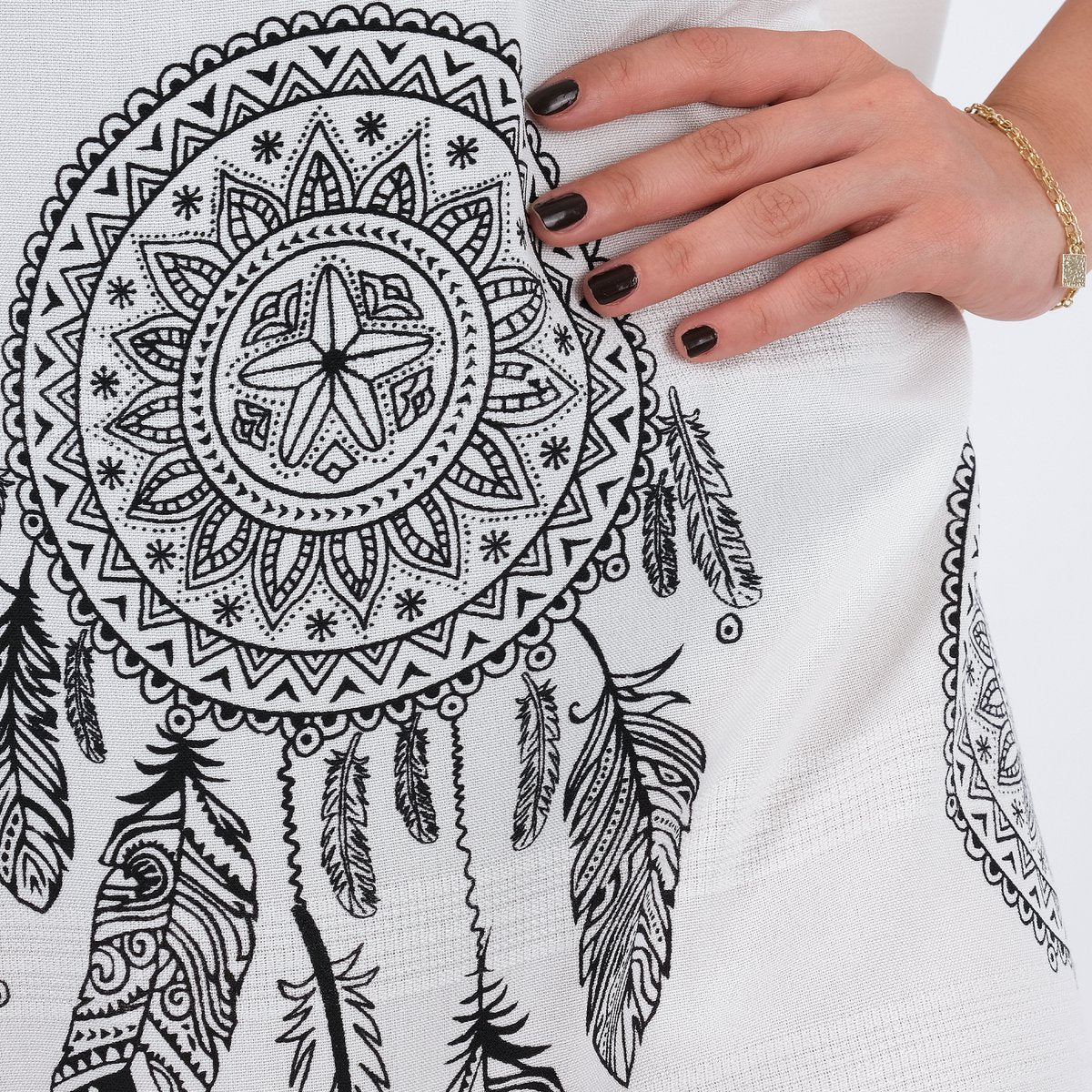 Merkloos Tavas Strandtuniek Mandala One Size Strandponcho Overtop Volwassene Strandmode Beach-dress Sarong Pareo Dress Strandjurk