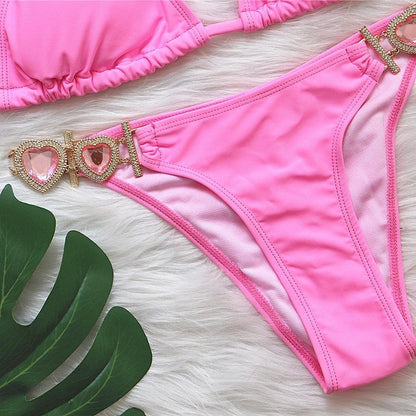 Merkloos Zomer Uitverkoop - Trendy Bikini - Juwelen Bikini's - Bikini - Strandmode - Hippe Bikini - Bikini Met Haarband