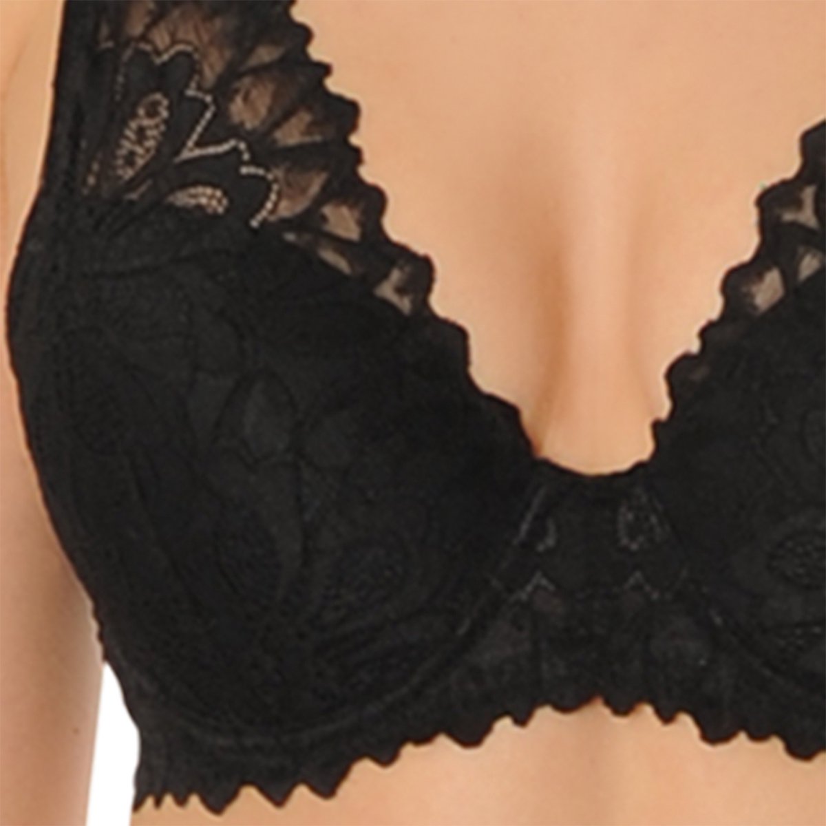  SAPPH - Flora Voorgevormde BH Zwart - Maat 80B - Zwart - Met Beugel - Dames