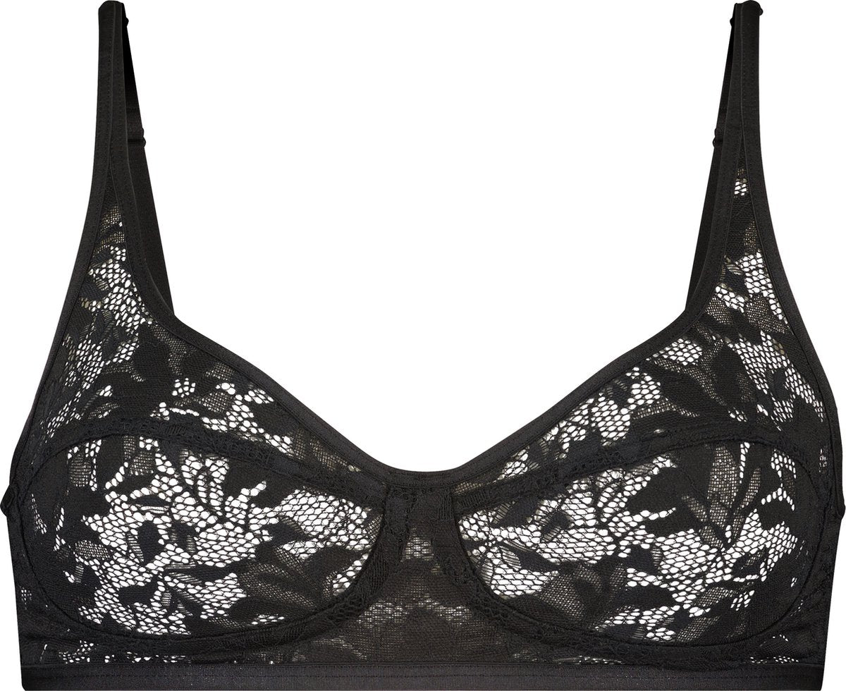  Hunkemöller Dames Lingerie Niet-voorgevormde Bralette Elle HKM X NA-KD - Zwart - Maat 2XS