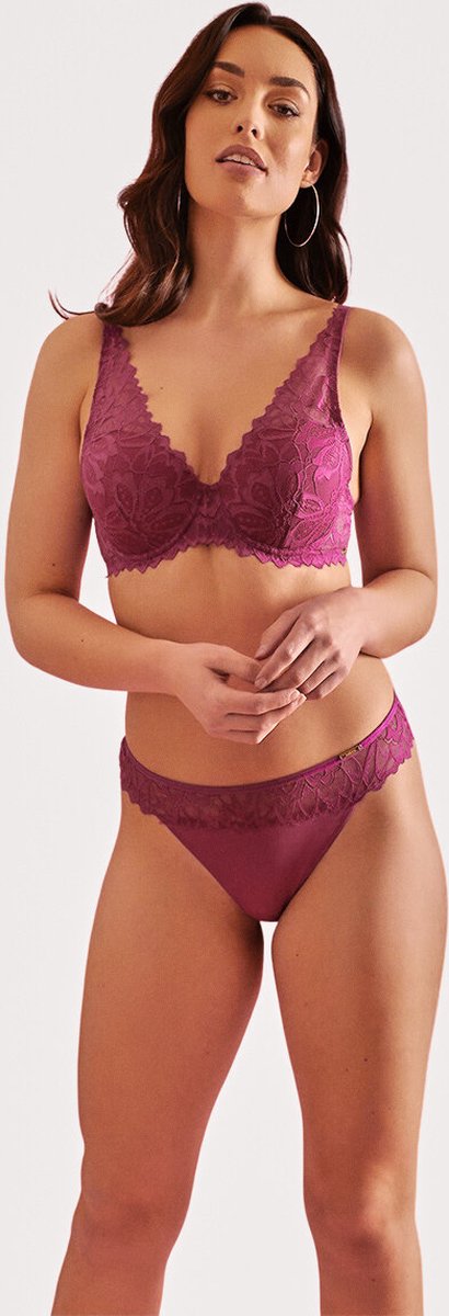  SAPPH - Flora Voorgevormde BH Fuchsia - Maat 80F - Fuchsia Roze - Met Beugel - Dames