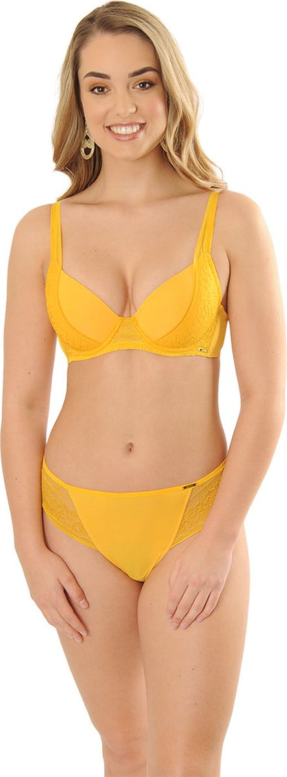  SAPPH - Diana Voorgevormde T-Shirt BH - Maat 95D - Geel - Met Beugel - Dames