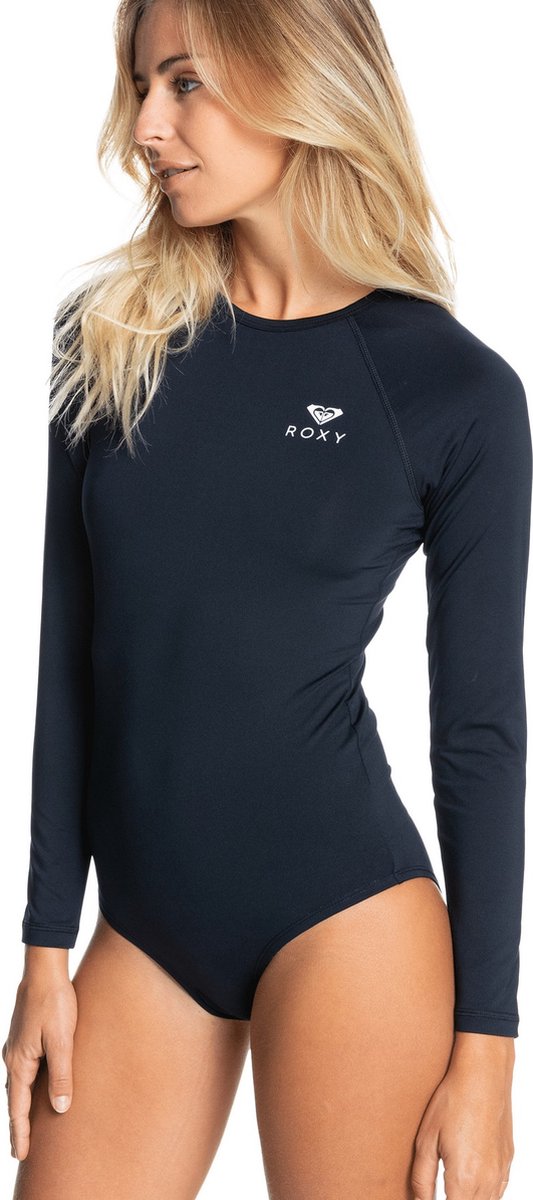  Roxy - UV Badpak Voor Dames - Essentials Met Korte Rits - Longsleeve - True Black - Maat XXL (44)