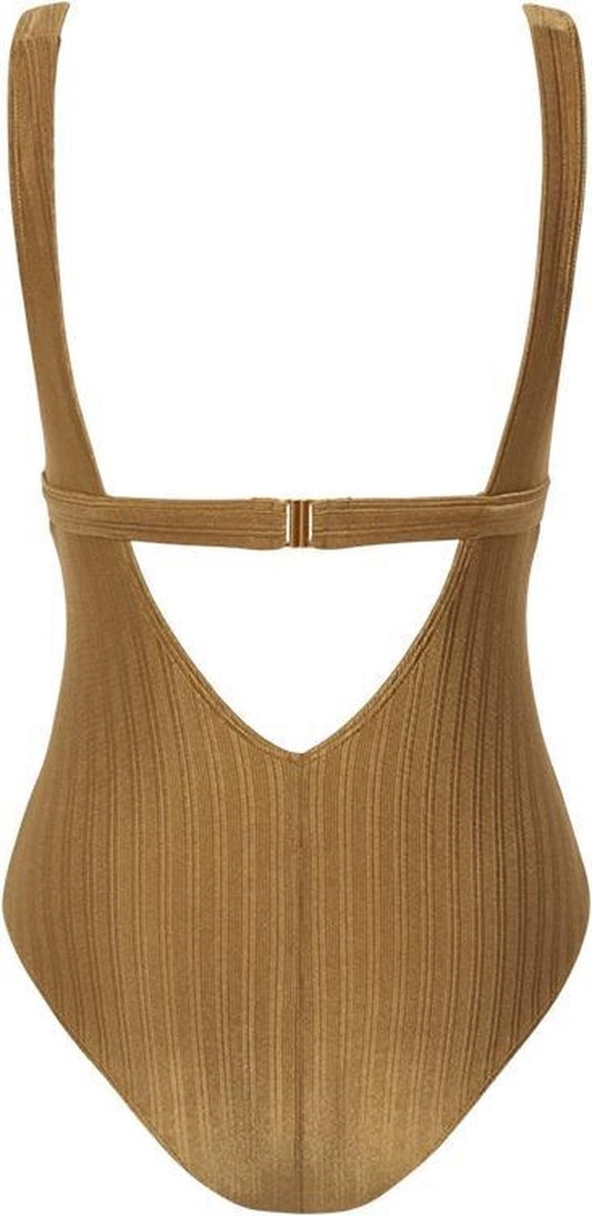  Beachlife Dull Gold V-hals Badpak - Dames - Maat 36F