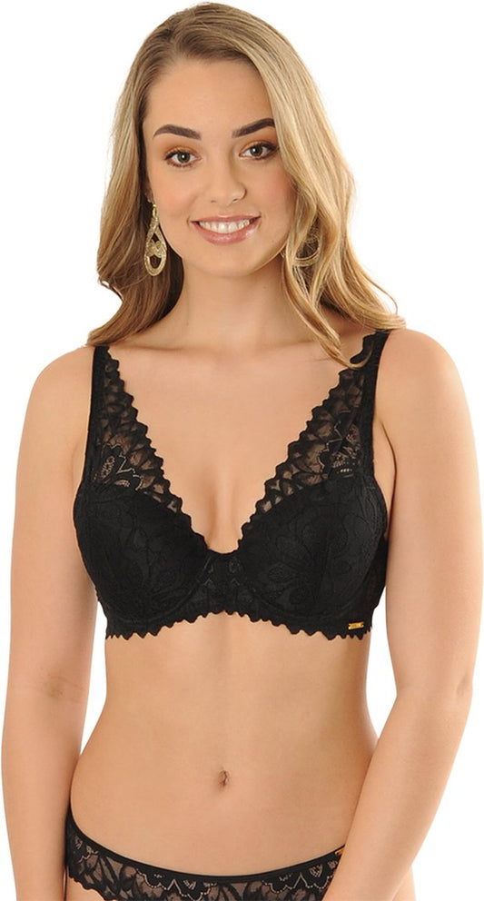  SAPPH - Flora Voorgevormde BH Zwart - Maat 80B - Zwart - Met Beugel - Dames