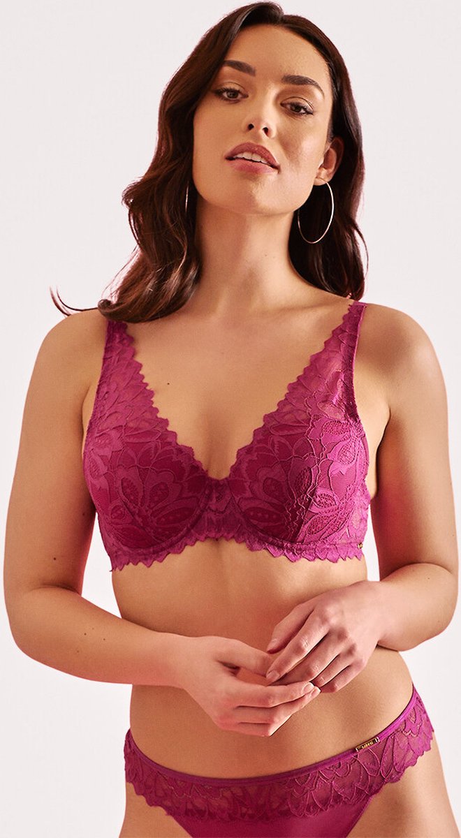  SAPPH - Flora Voorgevormde BH Fuchsia - Maat 75D - Fuchsia Roze - Met Beugel - Dames