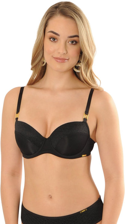 SAPPH - Roma Voorgevormde BH - Maat 85D - Zwart - Met Beugel - Dames