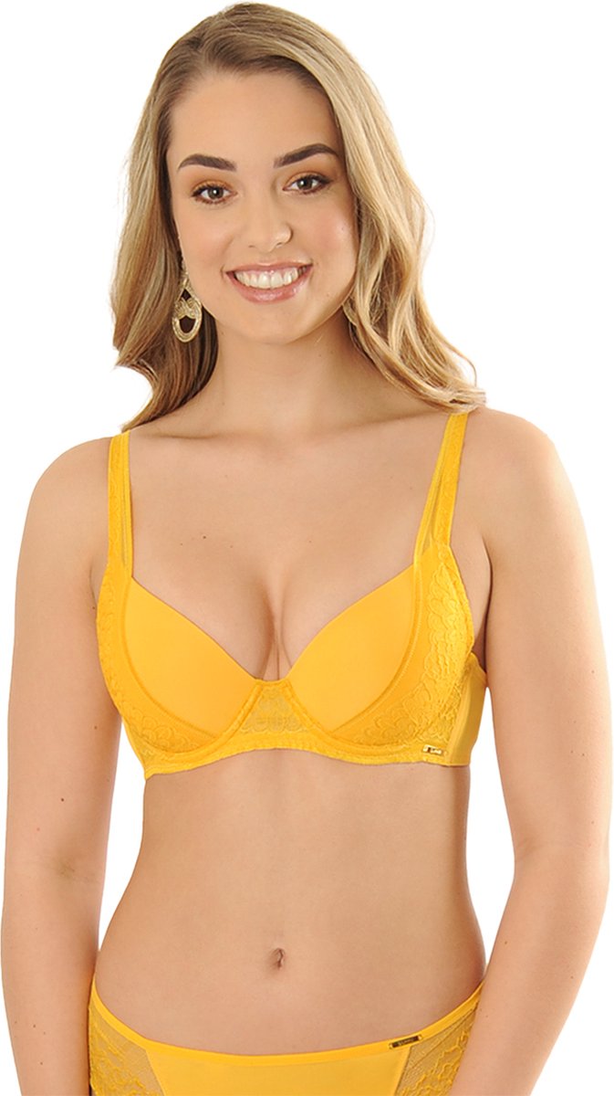  SAPPH - Diana Voorgevormde T-Shirt BH - Maat 95D - Geel - Met Beugel - Dames