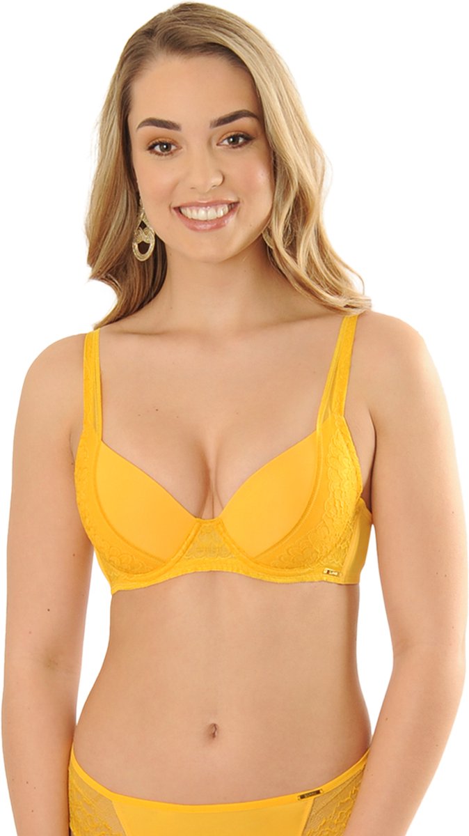  SAPPH - Diana Voorgevormde T-Shirt BH - Maat 95D - Geel - Met Beugel - Dames