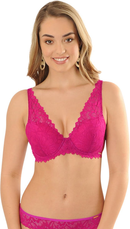  SAPPH - Flora Voorgevormde BH Fuchsia - Maat 85D - Fuchsia Roze - Met Beugel - Dames