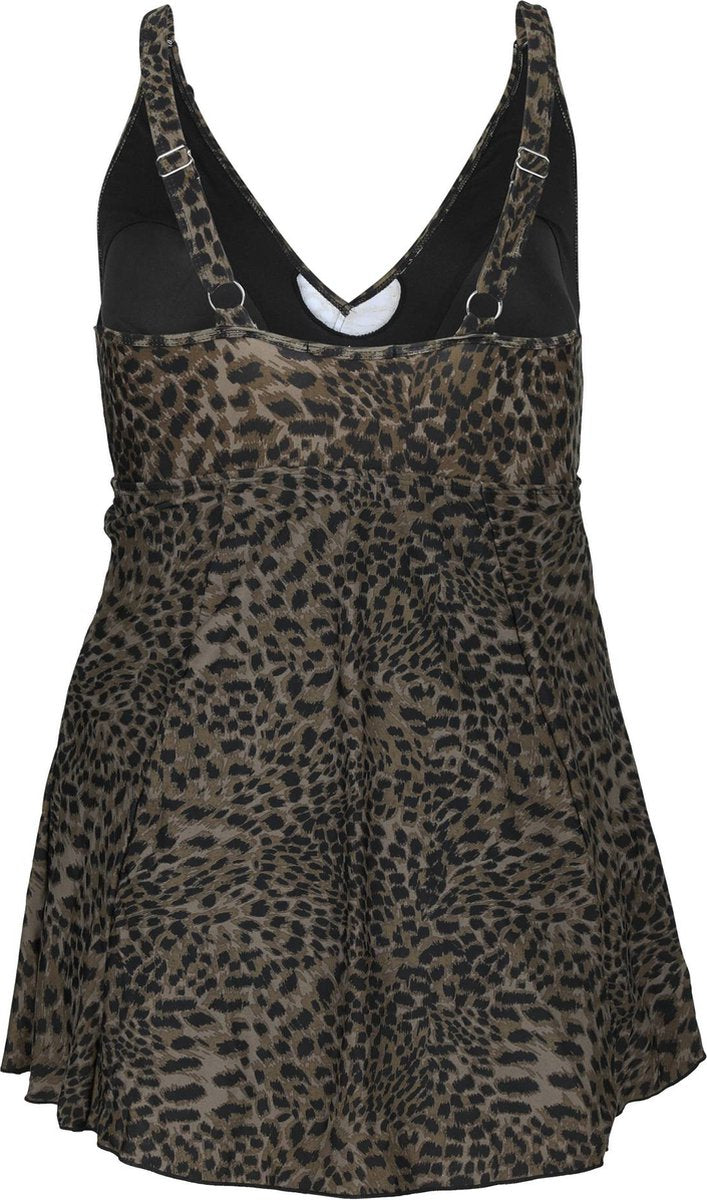  Paprika Dames Badjurk Met Luipaardprint - Zwempak - Maat 54
