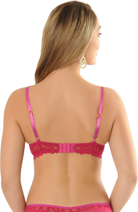  SAPPH - Flora Voorgevormde BH Fuchsia - Maat 85D - Fuchsia Roze - Met Beugel - Dames