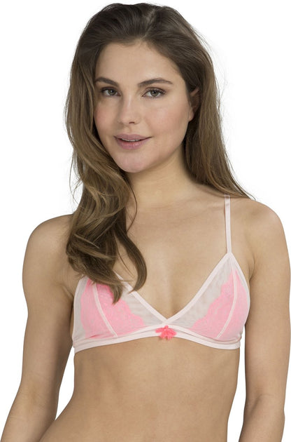  Hunkemöller Dames Bralette Mesh Over Lace - Roze - Maat M