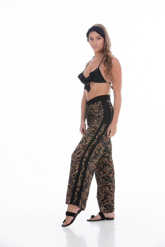 Merkloos Beach &amp; Resort Wear Terry Ray Maya Barok Black&amp;Gold S/M