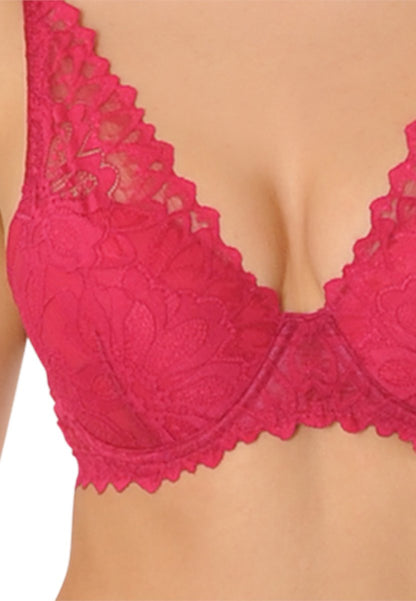  SAPPH - Flora Voorgevormde BH Fuchsia - Maat 85D - Fuchsia Roze - Met Beugel - Dames