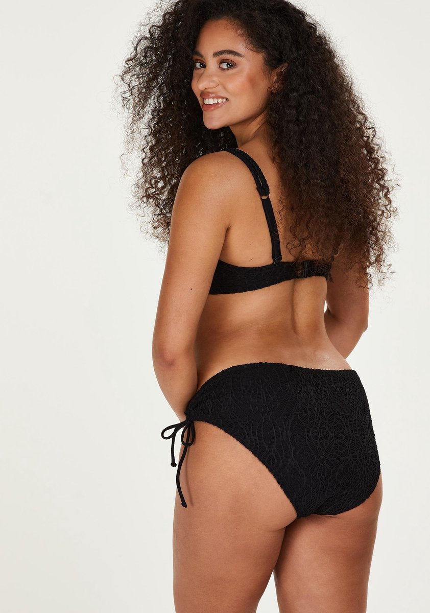  Hunkemöller Dames Badmode Rio Bikinibroekje Crochet - Zwart - Maat M