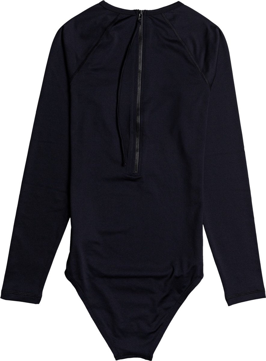  Roxy - UV Badpak Voor Dames - Essentials Met Korte Rits - Longsleeve - True Black - Maat XXL (44)