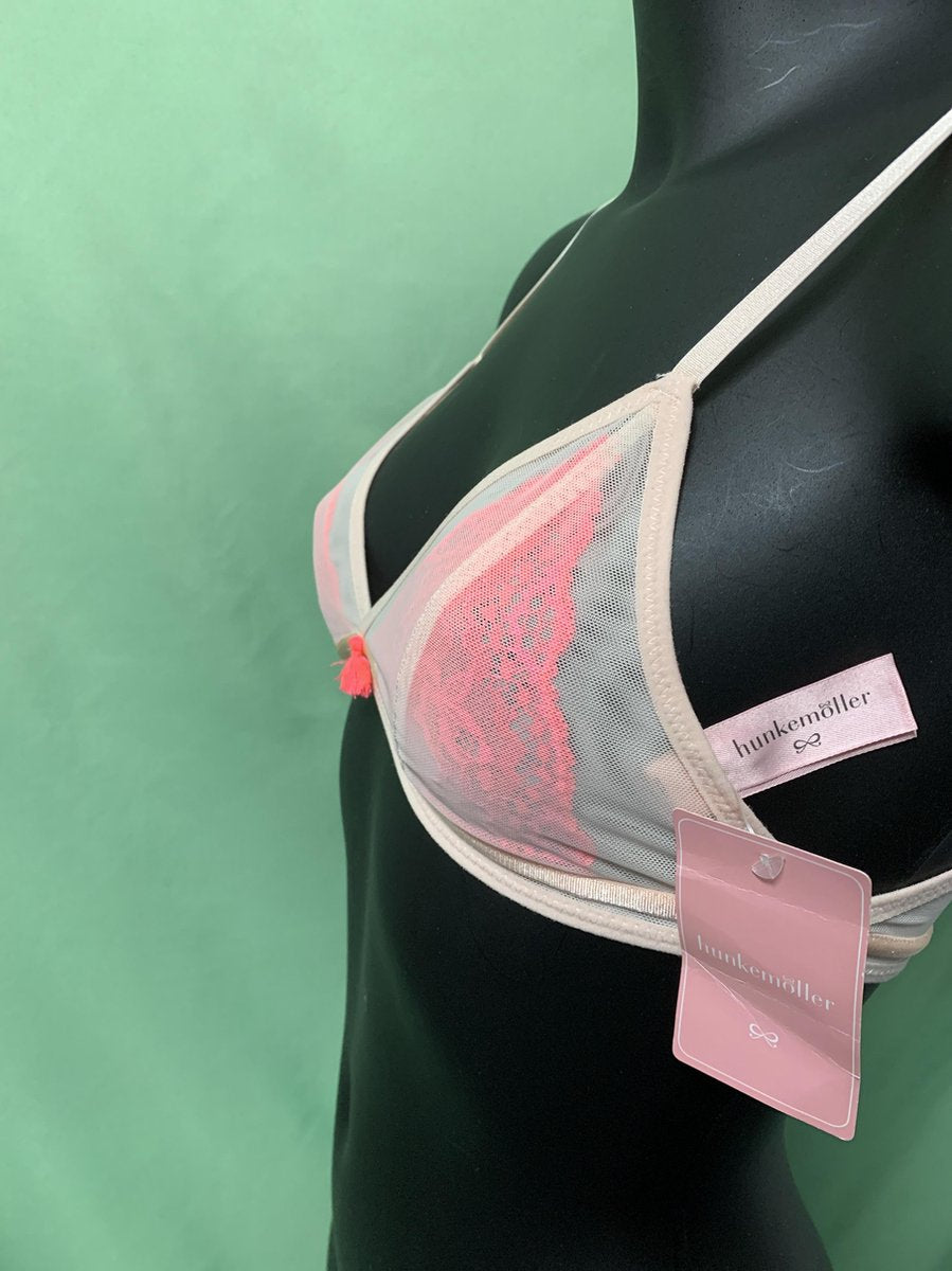  Hunkemöller Dames Bralette Mesh Over Lace - Roze - Maat M