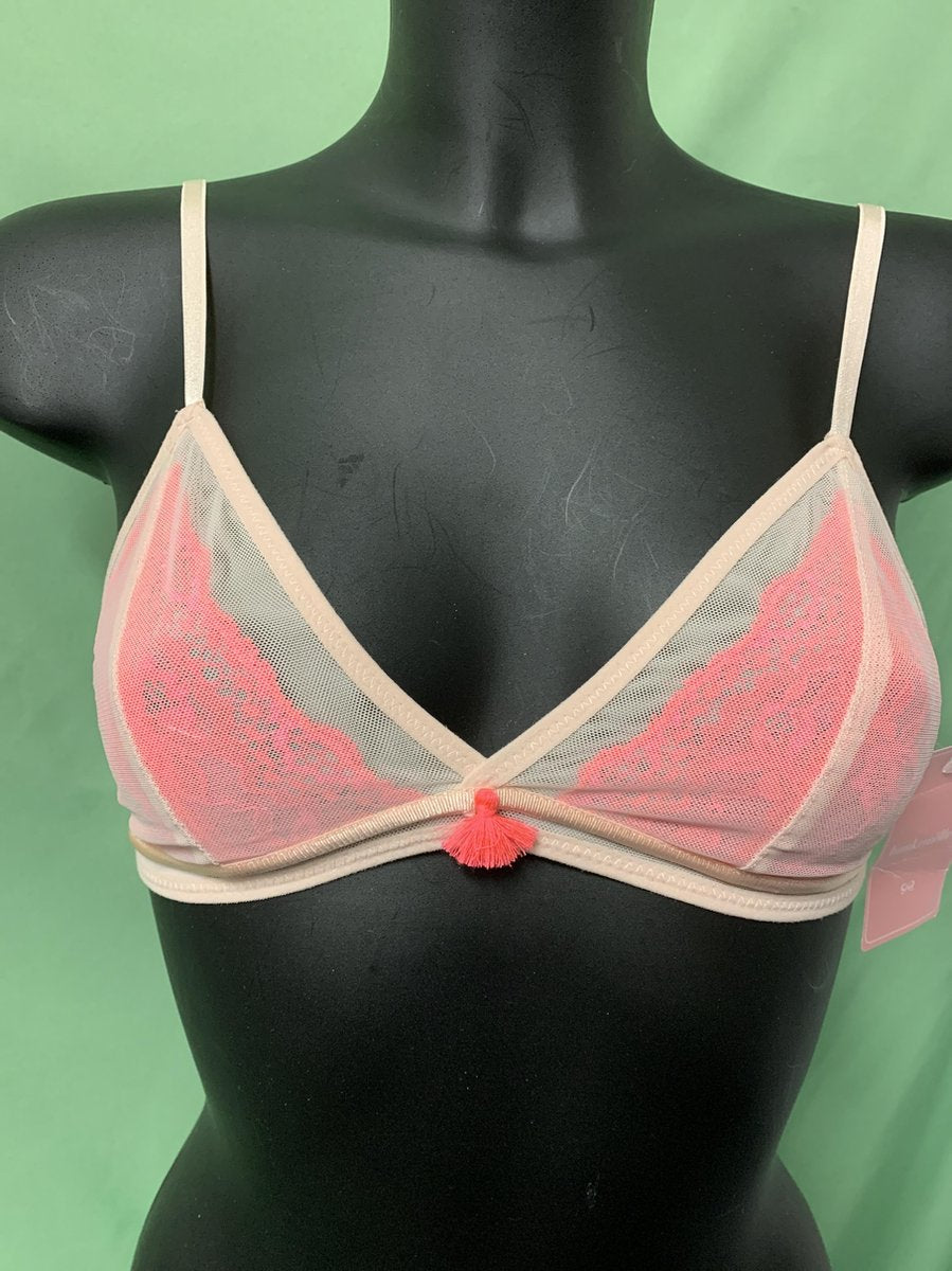  Hunkemöller Dames Bralette Mesh Over Lace - Roze - Maat M