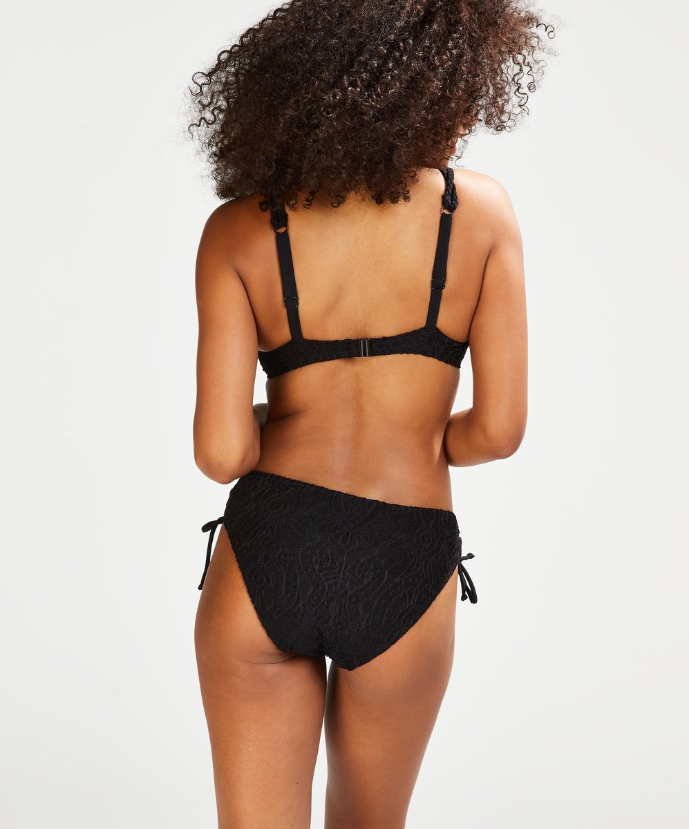  Hunkemöller Dames Badmode Rio Bikinibroekje Crochet - Zwart - Maat M
